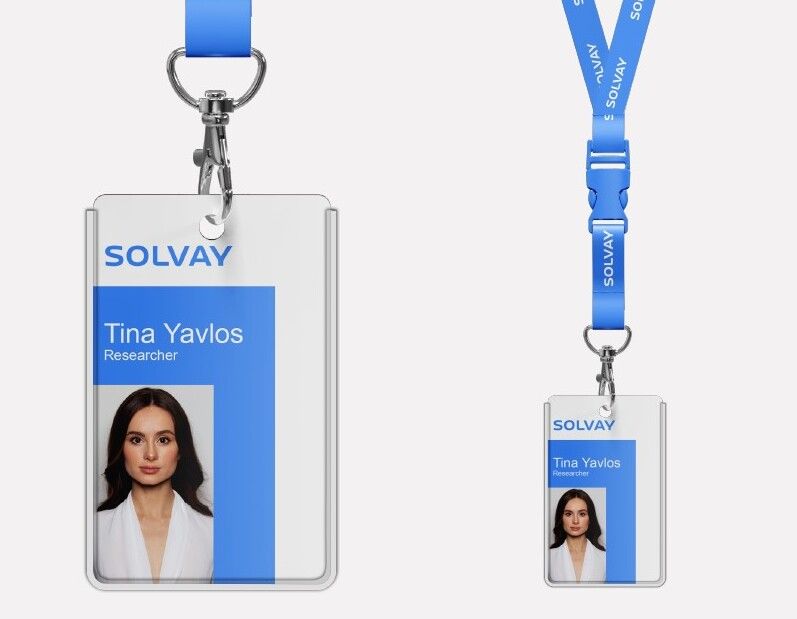 NEW BADGE SOLVAY BADGE EMPLOYEE ILLUSTRATION