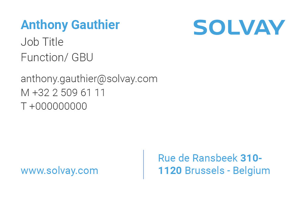 Solvay Business Card - VERSO B Solvay Business Card - VERSO B