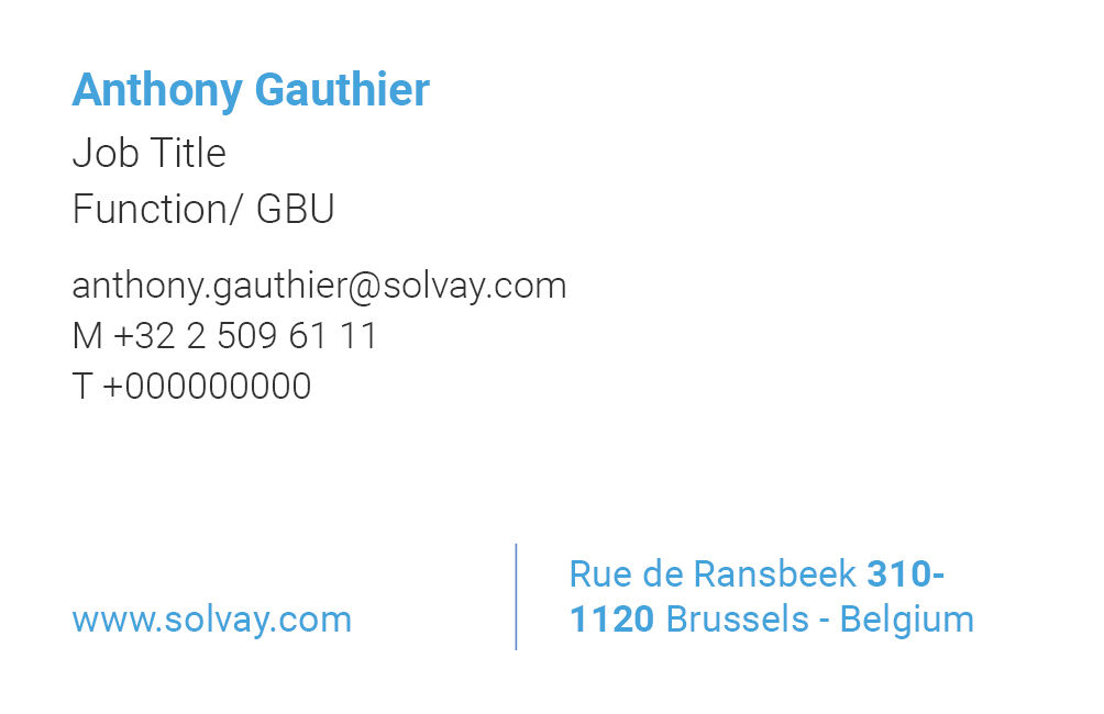 Solvay Business Card - VERSO A Solvay Business Card - VERSO A