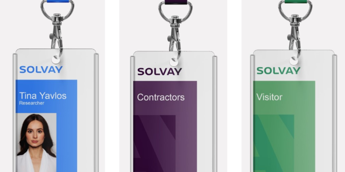 BADGES SOLVAY ILLUSTRATION EMPLOYEE VISITORS CONTRACTORS
