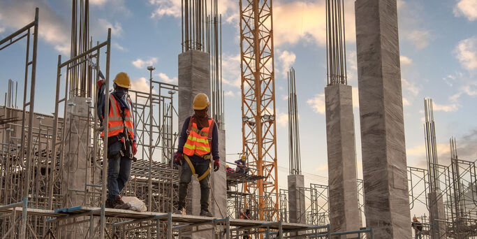 Construction worker at construction site