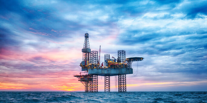 HDR of Offshore Jack Up Rig in The Middle of The Sea