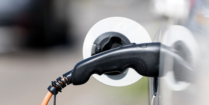electric car battery being charged